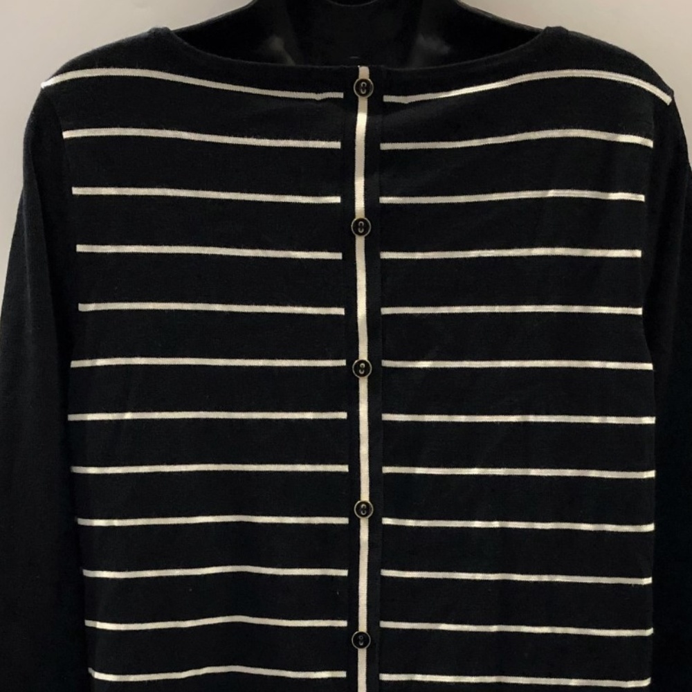 August Silk Women's Stripe Pullover Tunic Sweater